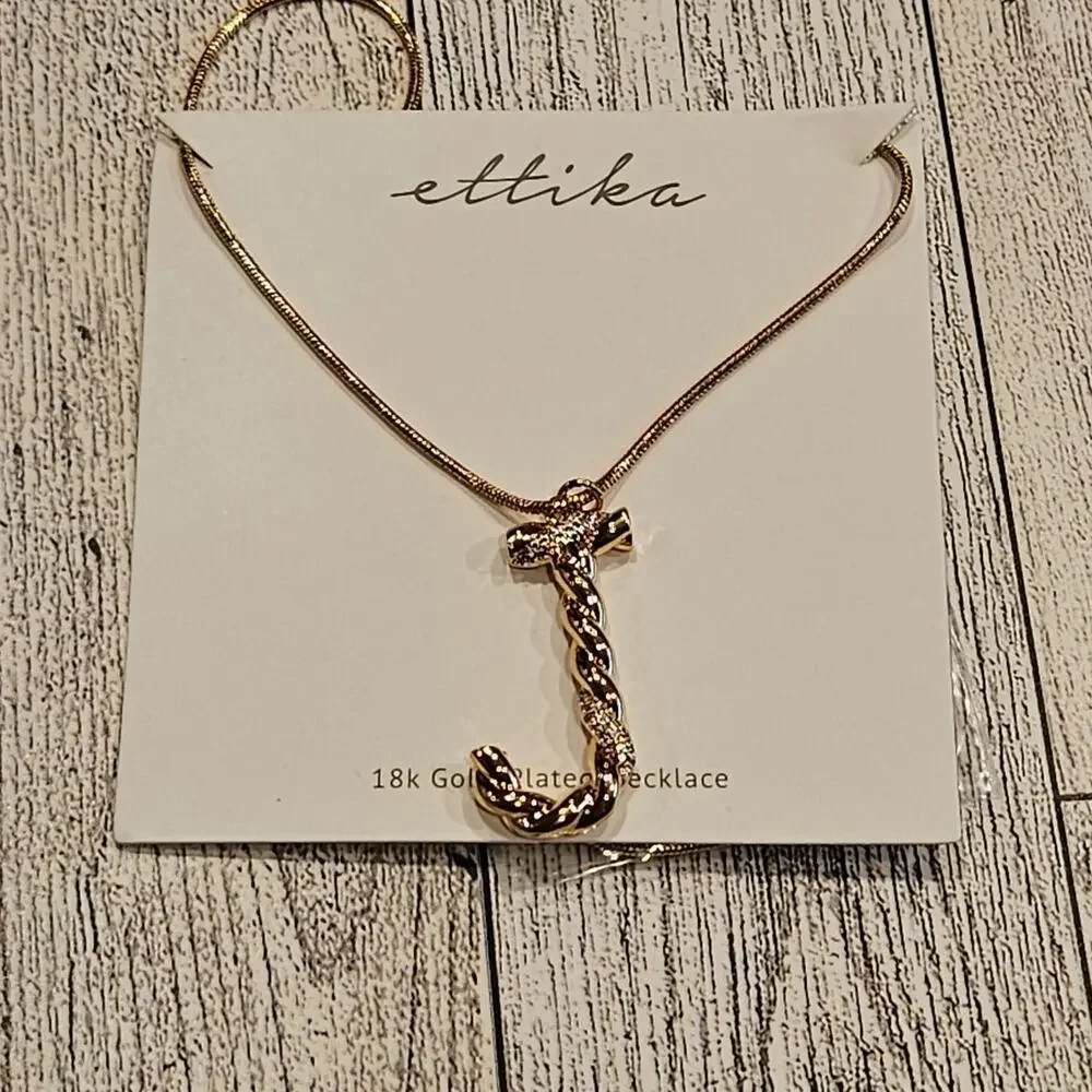 Ettika Women's 18K Gold-plated & Cubic Zirconia Initial J Pendant Necklace - Picture 1 of 6